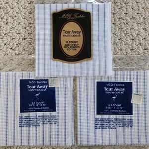 Lot of 3 MCG Textiles Tear Away Canvas  12"×12"